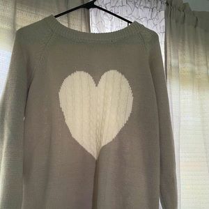 A white heart sweater